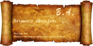 Brumecz Absolon névjegykártya